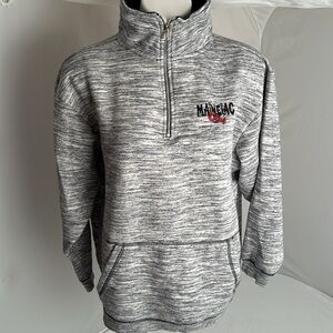 Basix of America marled gray Mainiac half zip pullover sweatshirt